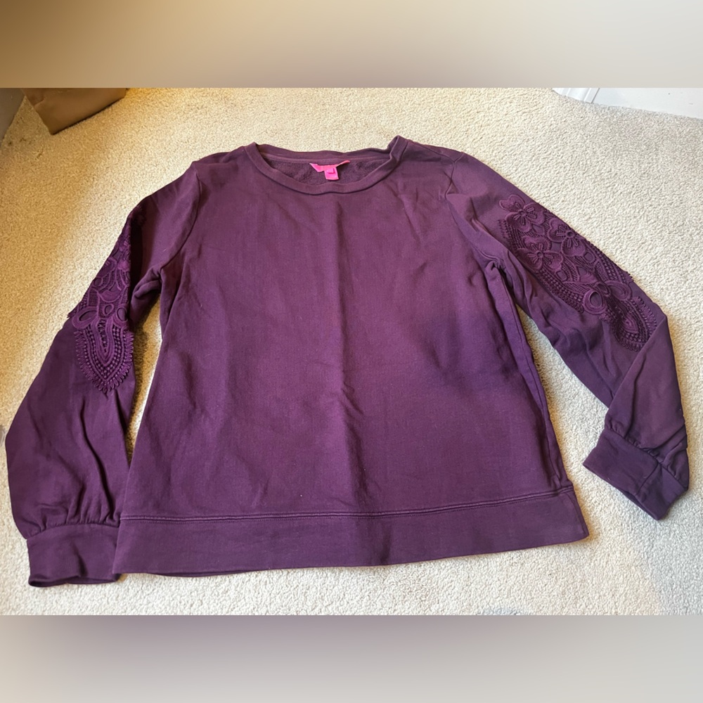 Lilly Pulitzer Deep Purple Long Sleeve Sweatshirt